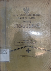 Undang-Undang Republik Indonesia Nomor 23 Thn 1992